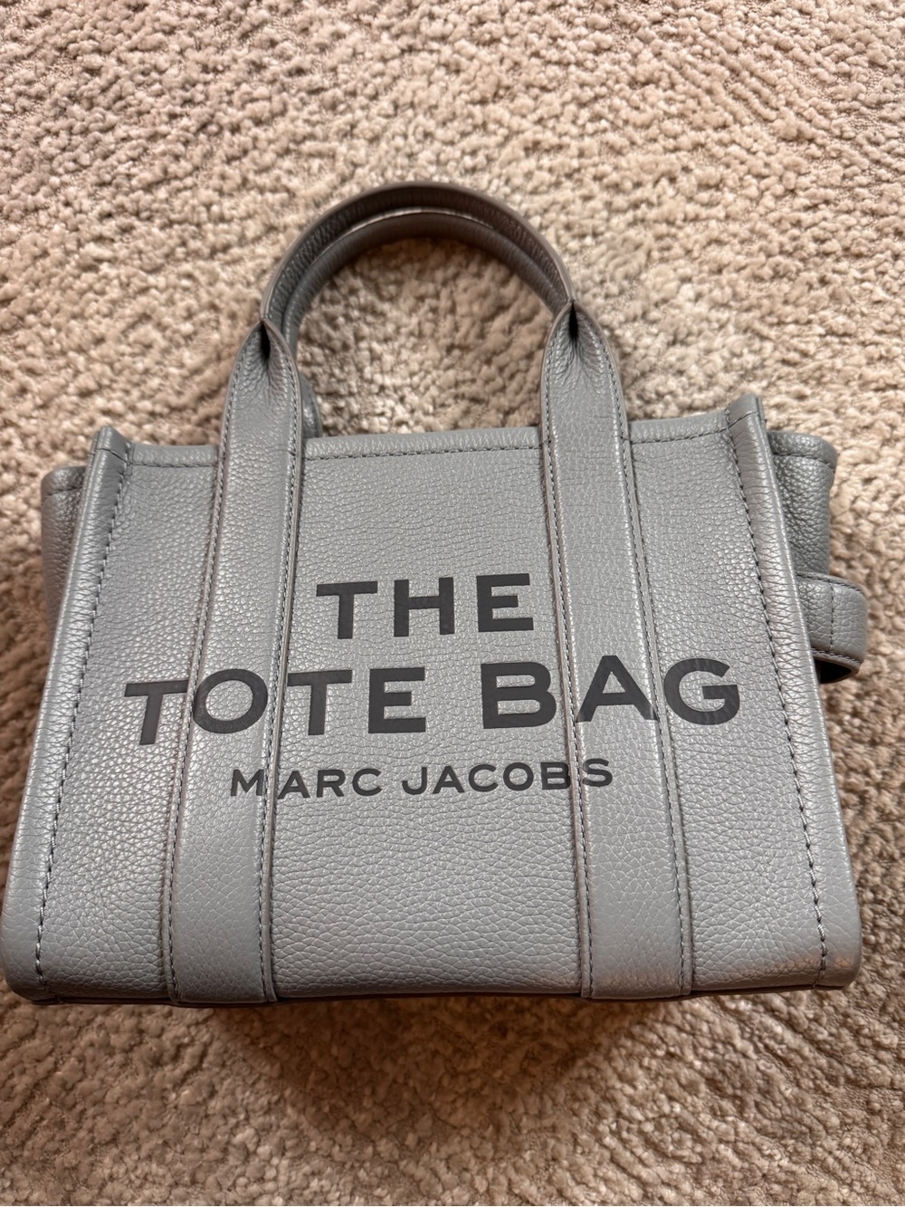 Marc Jacobs Gray Pebbled Leather The Tote Bag